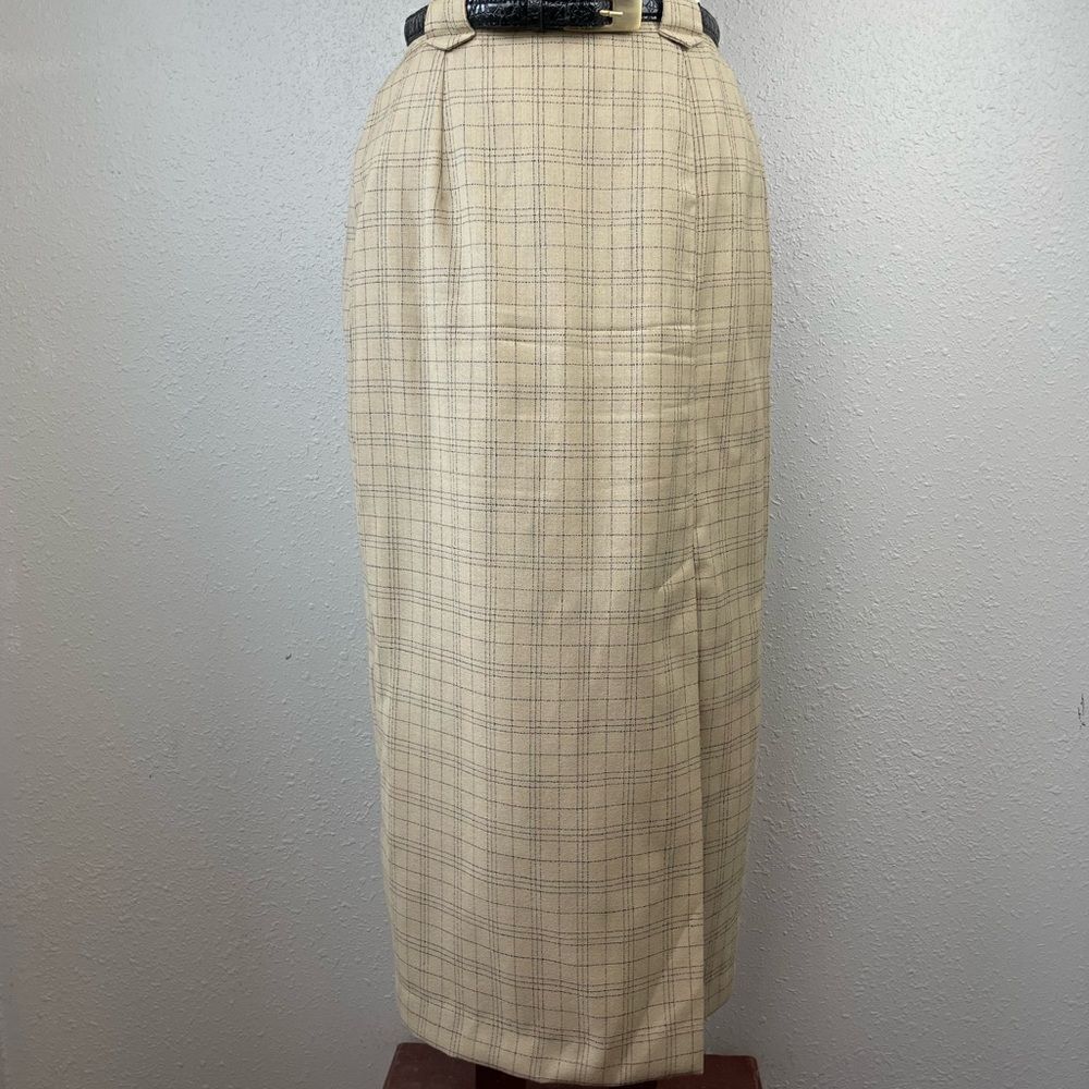 Norton McNaughton Belted Wool Midi Skirt Size 8 EUC